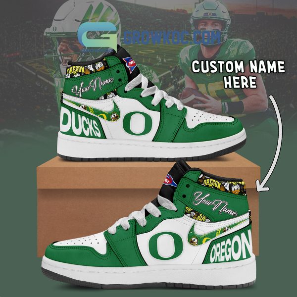 Oregon Ducks NCAA Personalized Air Jordan 1 Shoes