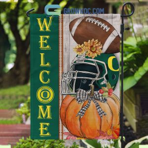 Oregon Ducks NCAA Welcome Fall Pumpkin House Garden Flag