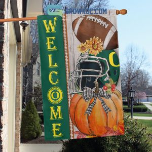 Oregon Ducks NCAA Welcome Fall Pumpkin House Garden Flag