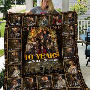 Outlander 10 Years 2014 2024 Memories Fleece Blanket Quilt