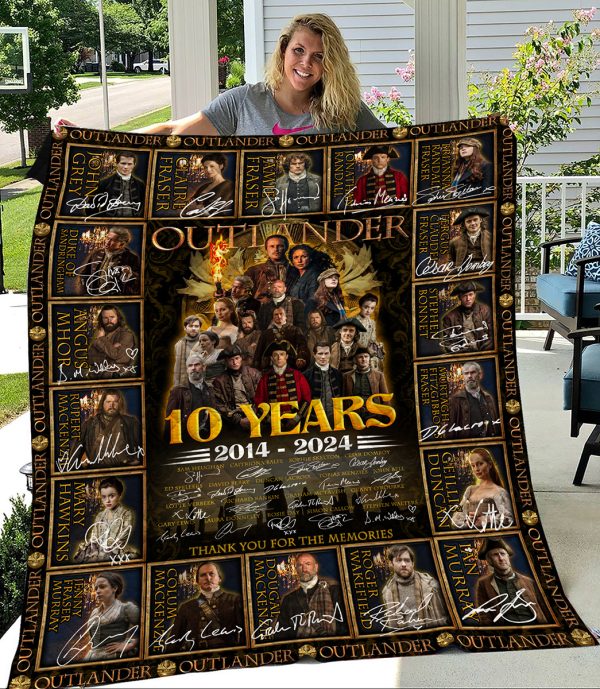 Outlander 10 Years 2014 2024 Memories Fleece Blanket Quilt