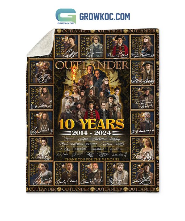 Outlander 10 Years 2014 2024 Memories Fleece Blanket Quilt