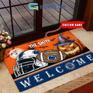 Penn State Nittany Lions NCAA Football Welcome Halloween Personalized Doormat