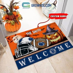 Penn State Nittany Lions NCAA Football Welcome Halloween Personalized Doormat