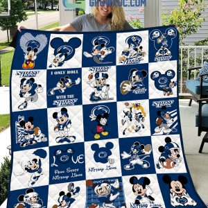 Penn State Nittany Lions NCAA Mickey Disney Fleece Blanket Quilt
