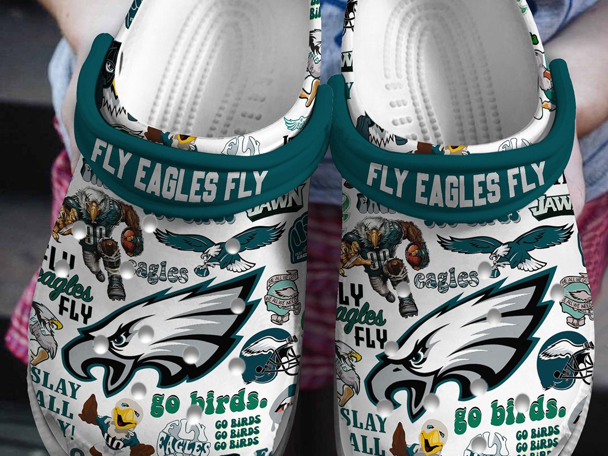 NFL Football Sports Philadelphia Eagles Tide Crocs Clog Shoes