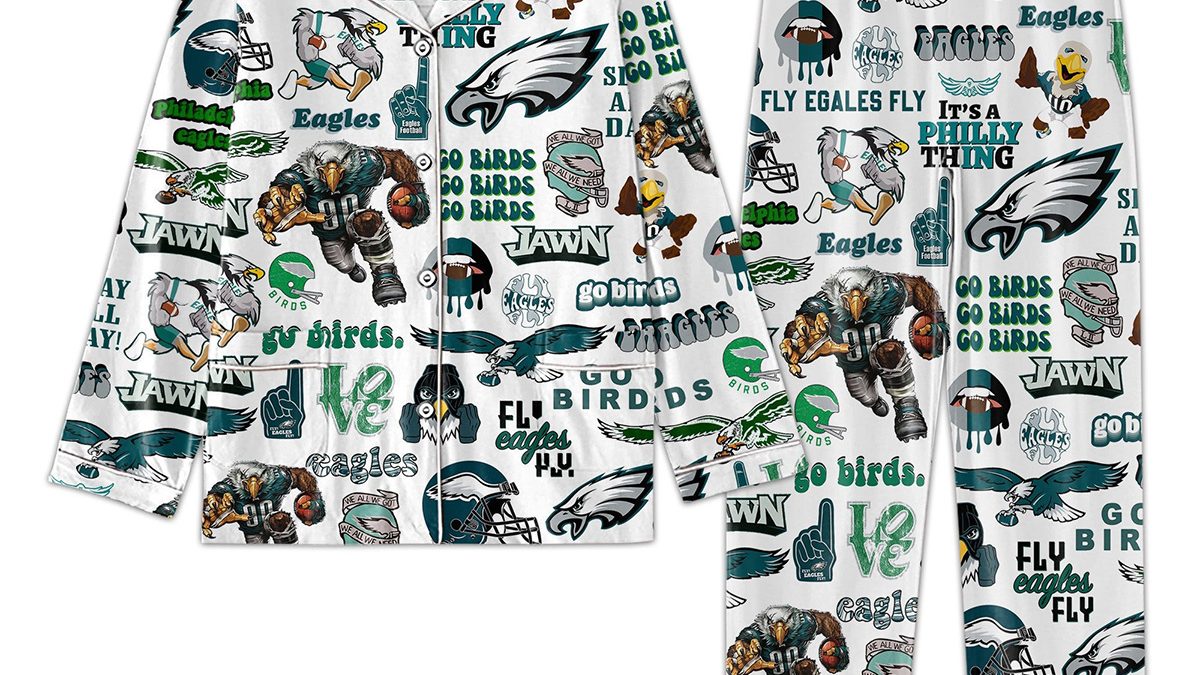 Philadelphia Eagles Go Birds Fly Eagles Fly Pajamas Set - Growkoc