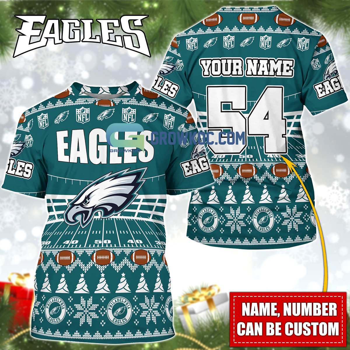 personalized eagles football jersey