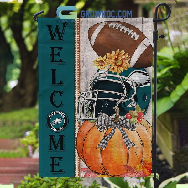 Philadelphia Eagles NFL Welcome Fall Pumpkin Personalized House Garden Flag