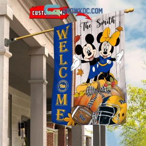 Pittsburgh Panthers NCAA Disney Mickey Minnie Welcome Fall Pumpkin Personalized House Garden Flag