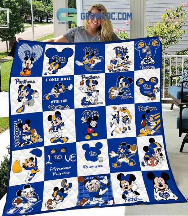 Pittsburgh Panthers NCAA Mickey Disney Fleece Blanket Quilt