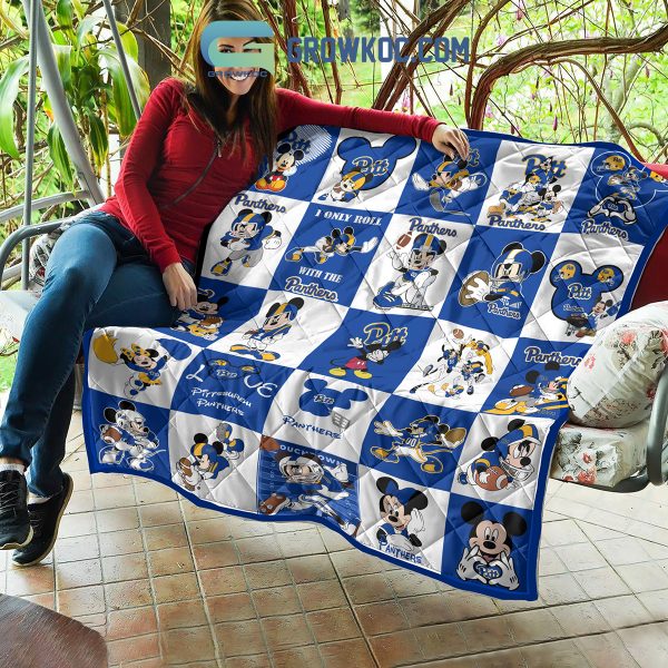 Pittsburgh Panthers NCAA Mickey Disney Fleece Blanket Quilt