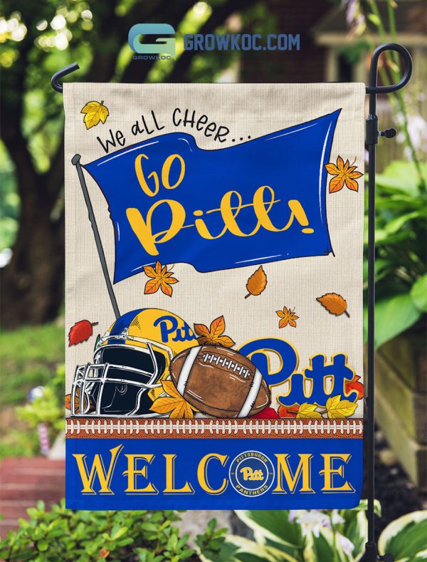 Pittsburgh Panthers NCAA Welcome We All Cheer Go Pitt House Garden Flag