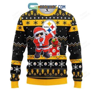 Pittsburgh Steelers Dabbing Santa Claus Christmas Ugly Sweater