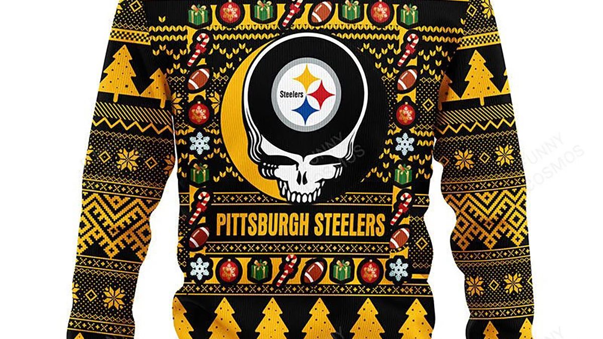 NFL Pittsburgh Steelers Grey December 3D Ugly Christmas Sweater