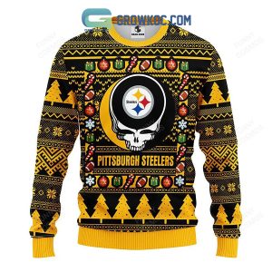 Pittsburgh Steelers Grateful Dead Ugly Christmas Fleece Sweater