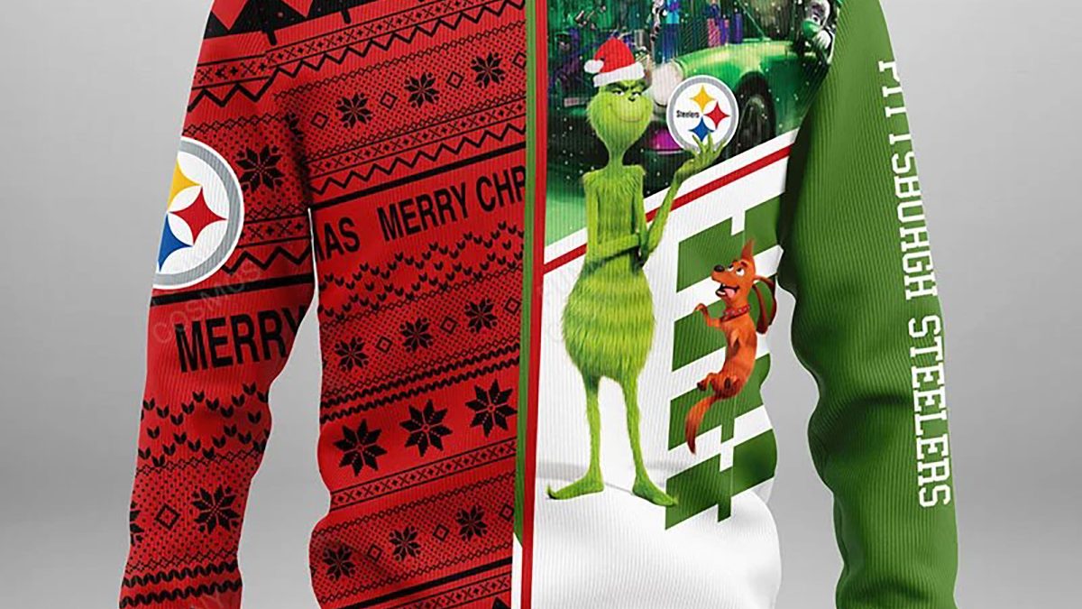 Pittsburgh Steelers Grinch Christmas Ugly Sweater - Growkoc