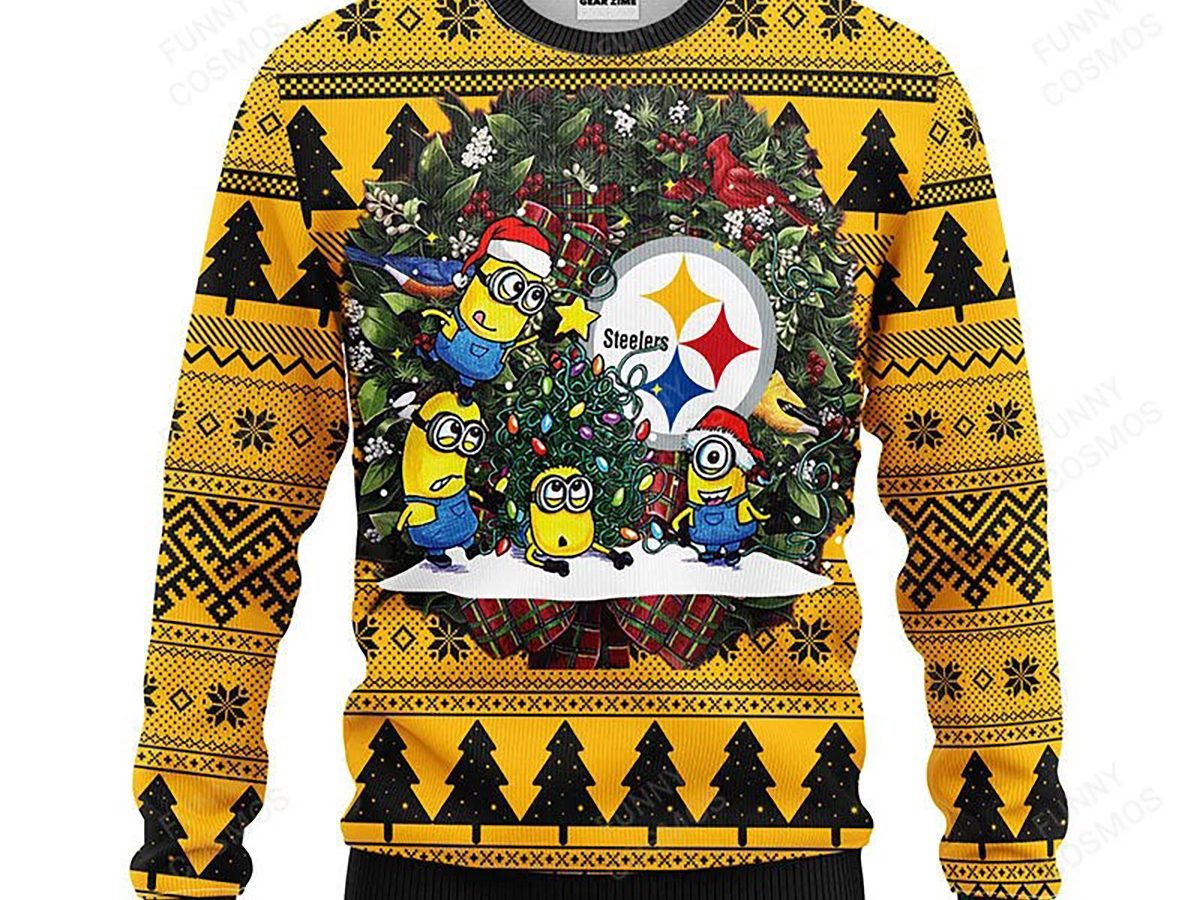 Pittsburgh Steelers Skull Flower Ugly Christmas Ugly Sweater - Growkoc