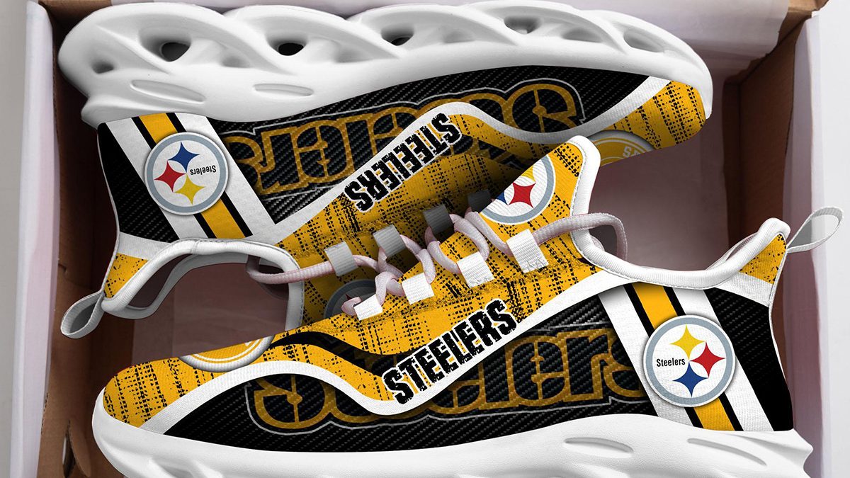 Pittsburgh Steelers Custom Name For Fans NFL Max Soul Shoes Men And Women  Running Shoes