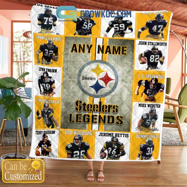 Pittsburgh Steelers NFL Legends In History Personalized Fleece Blanket Quilt