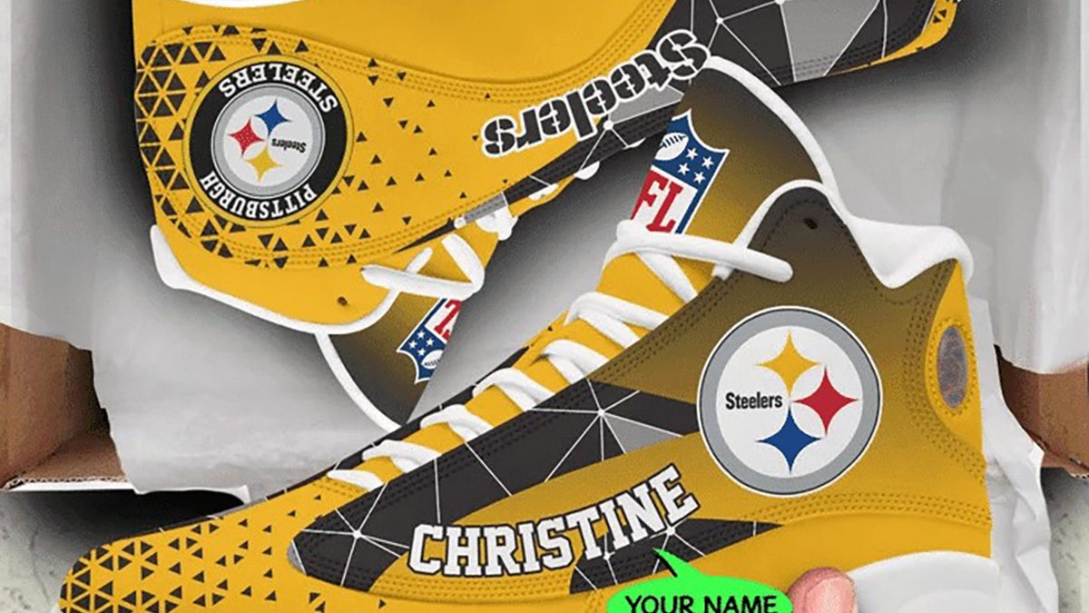 Pittsburgh Steelers Custom Name NFL Air Jordan 11 Shoes For Men