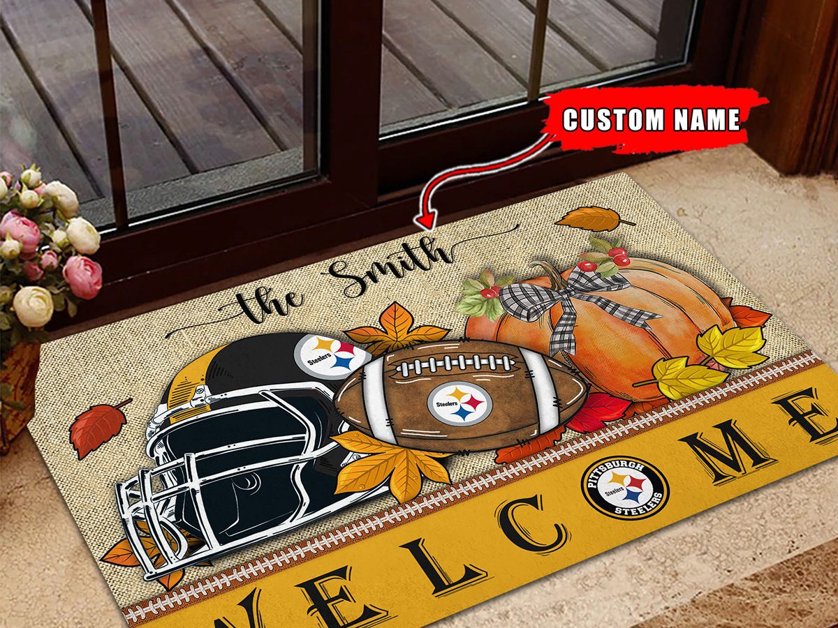 Custom Name Go Steelers Tis The Season Flower Pattern 40Oz