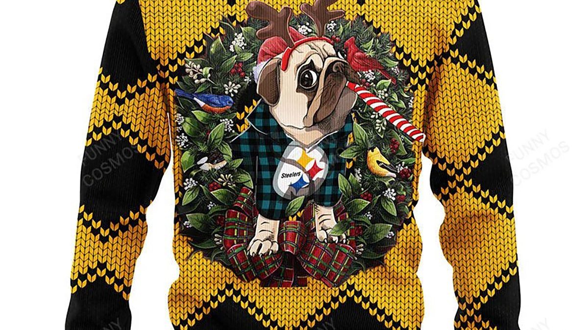 Pittsburgh Steelers Skull Flower Ugly Christmas Ugly Sweater - Growkoc