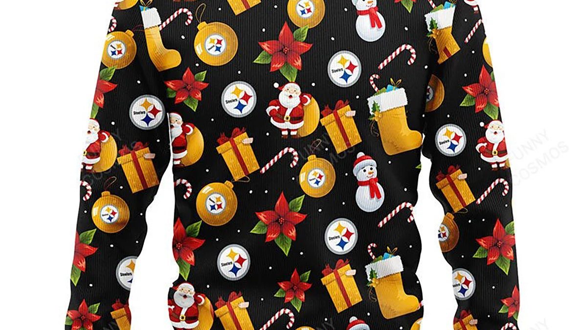 Pittsburgh Steelers Pub Dog Christmas Ugly Sweater - Growkoc