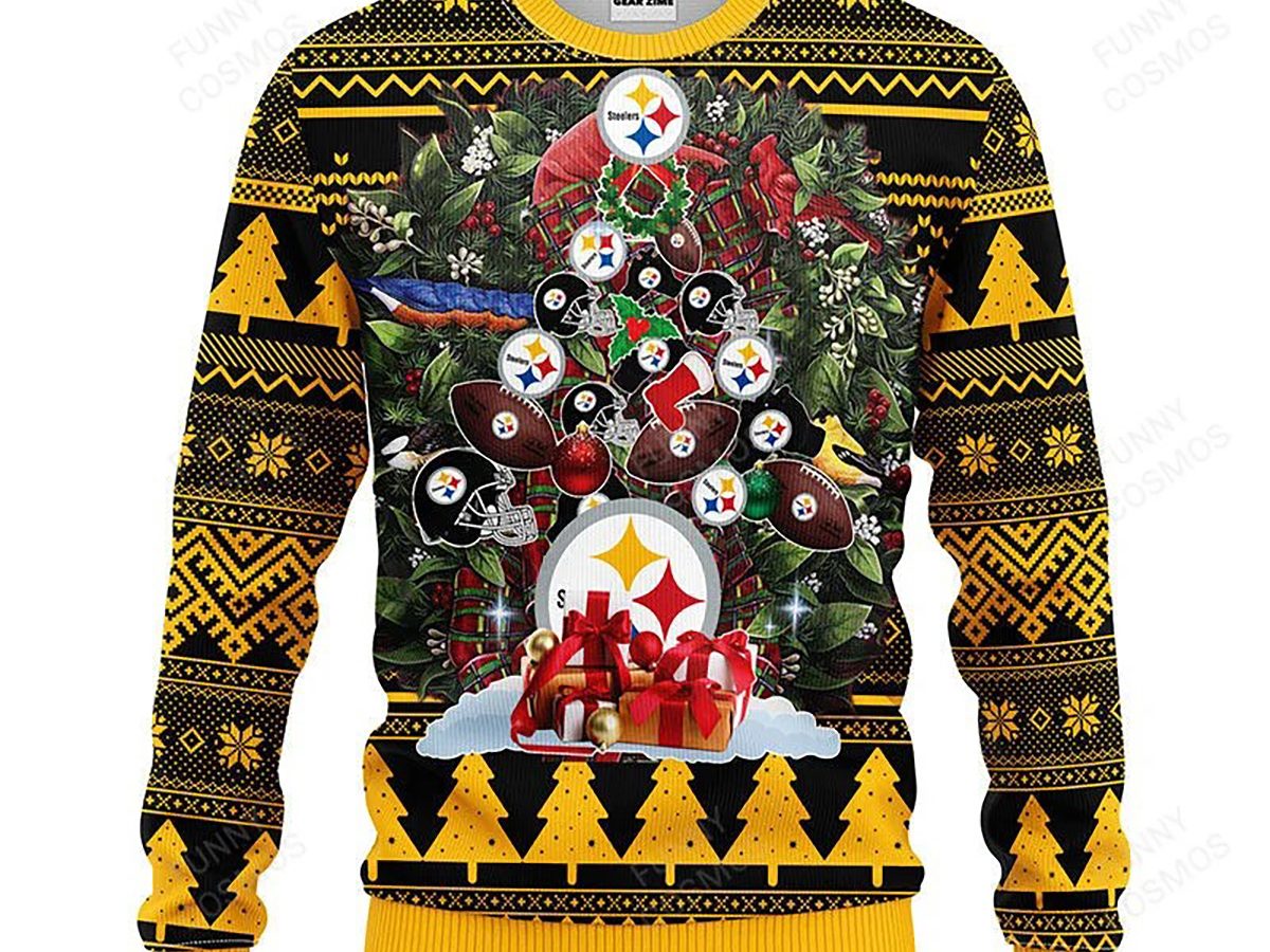 Pittsburgh Steelers Tree Ball Christmas Ugly Sweater - Growkoc