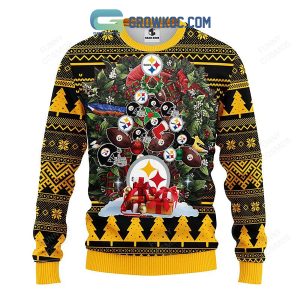 Pittsburgh Steelers Tree Ugly Christmas Fleece Sweater