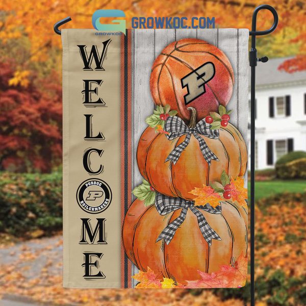 Purdue Boilermakers NCAA Basketball Welcome Fall Pumpkin House Garden Flag