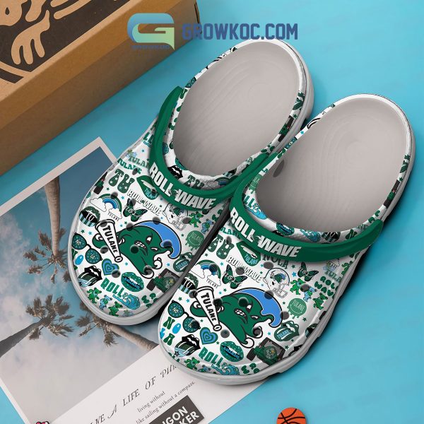 Roll Wave Tulane NCAA Funny Clogs Crocs