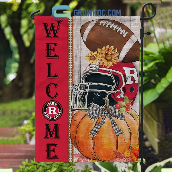 Rutgers Scarlet Knights NCAA Welcome Fall Pumpkin House Garden Flag