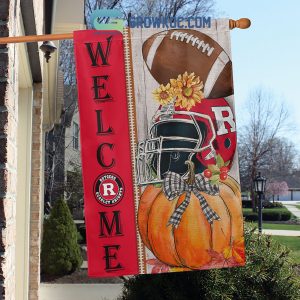 Rutgers Scarlet Knights NCAA Welcome Fall Pumpkin House Garden Flag