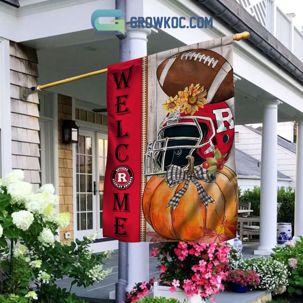 Rutgers Scarlet Knights NCAA Welcome Fall Pumpkin House Garden Flag