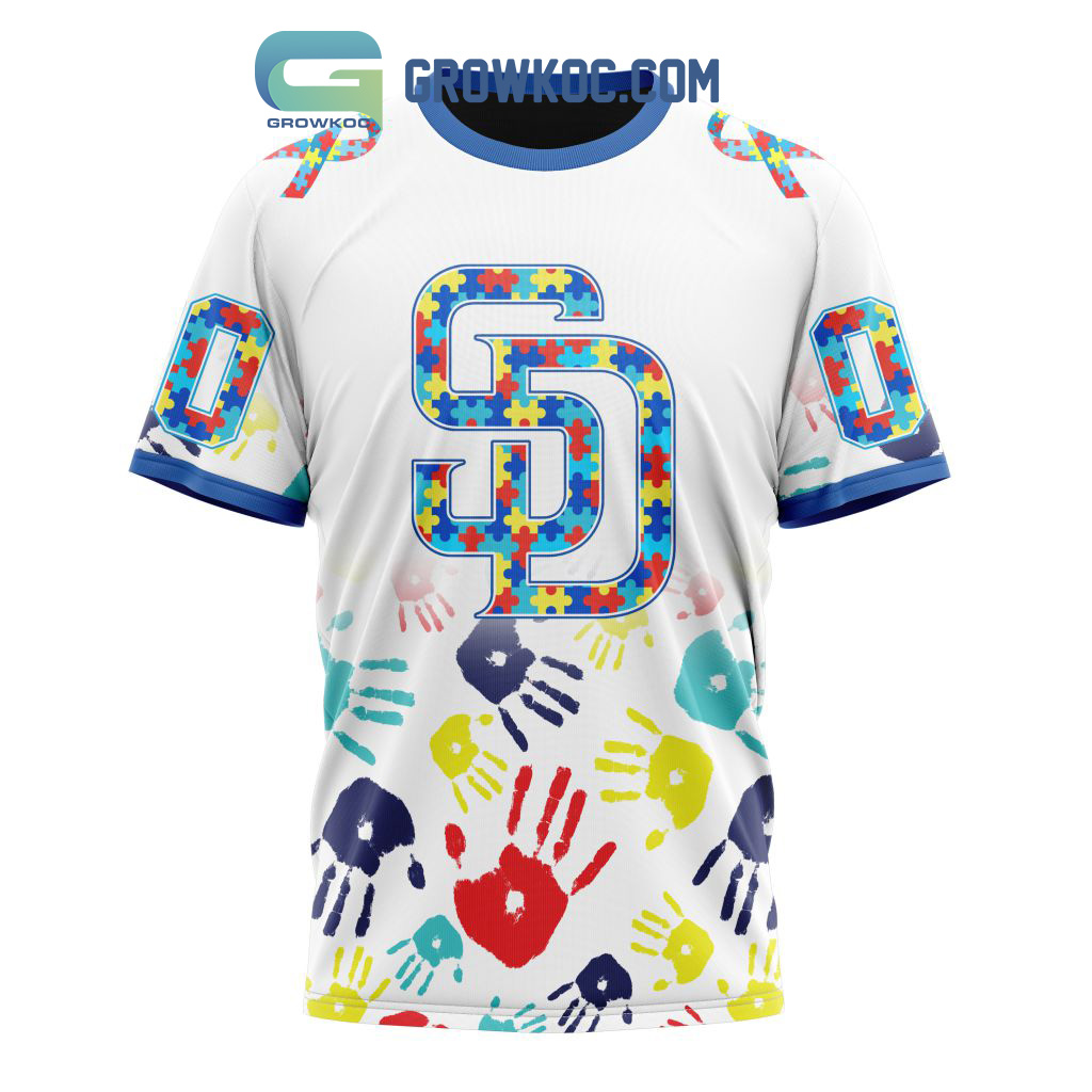 San Diego Padres MLB Autism Awareness Hand Design Personalized