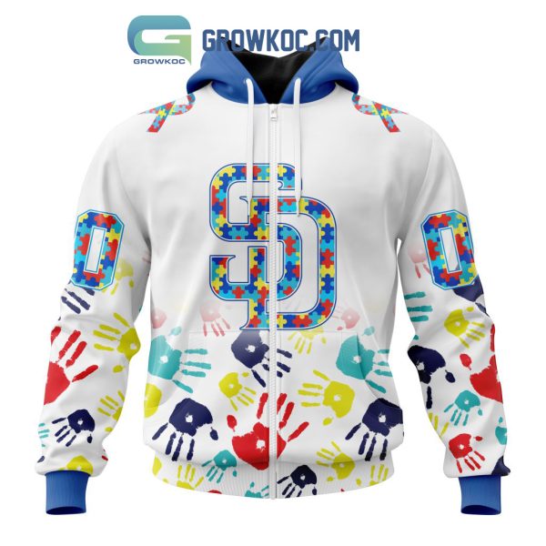 San Diego Padres MLB Autism Awareness Hand Design Personalized Hoodie T Shirt