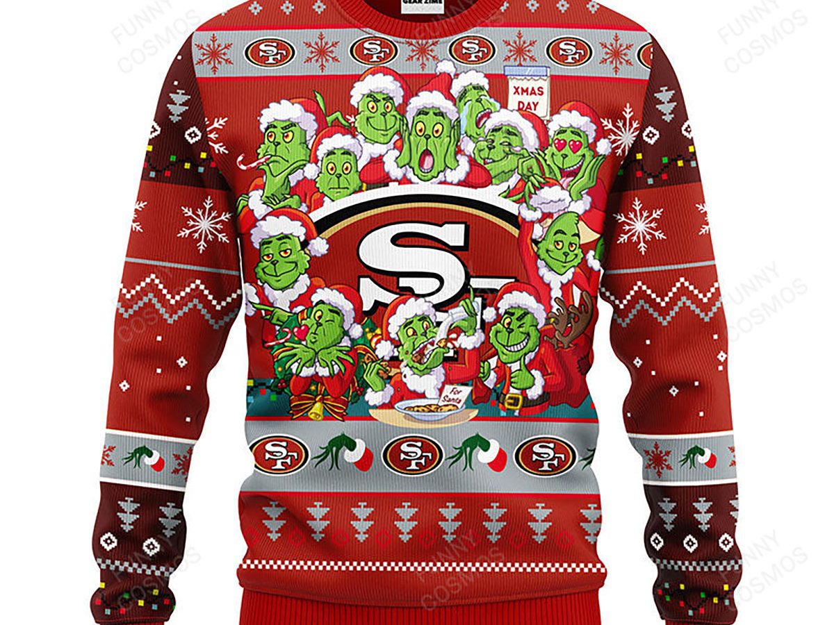 San Francisco 49ers Christmas Grinch Knitted Ugly Christmas