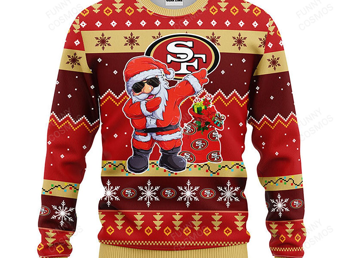 San Francisco 49ers Dab Santa Ugly Christmas Sweater - Banantees