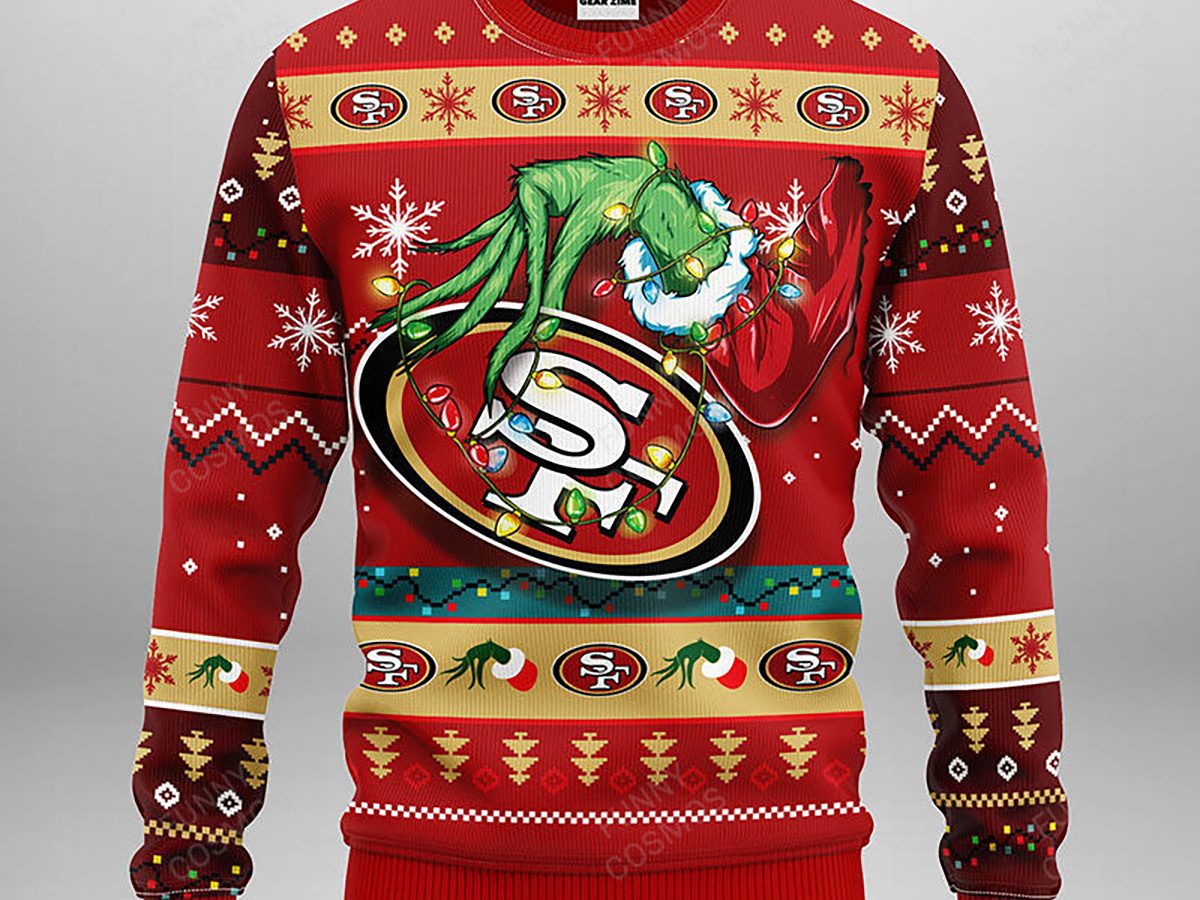 Cute Grinch American Football San Francisco 49ers Ugly Christmas Sweater