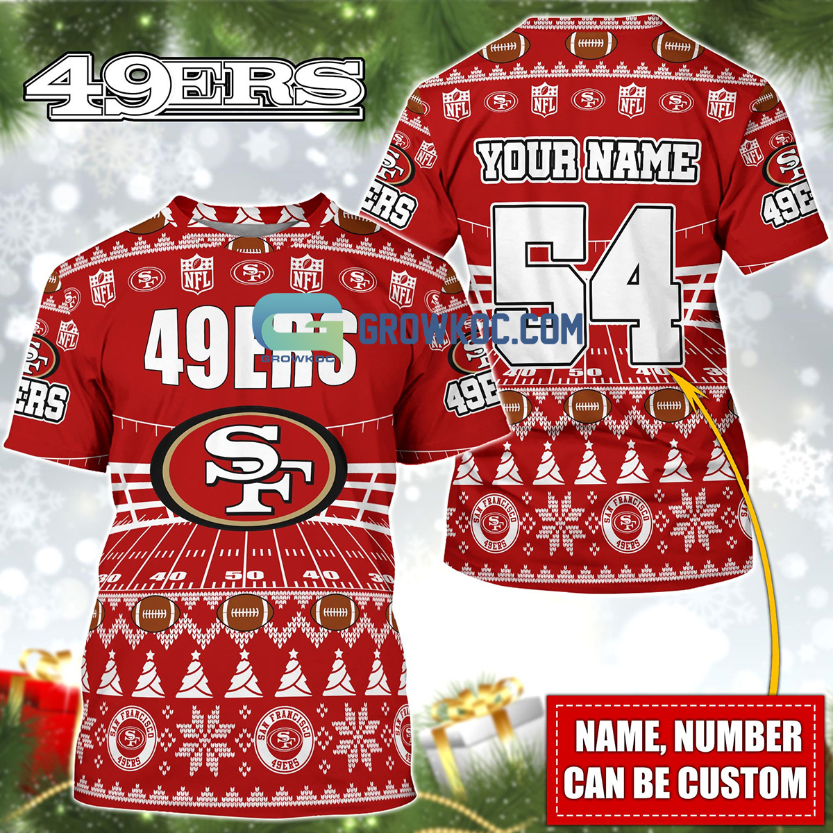 San Francisco 49ers Christmas Ugly Sweater - Growkoc