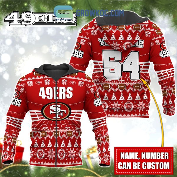 San Francisco 49ers NFL Christmas Personalized Hoodie Zipper Fleece Jacket