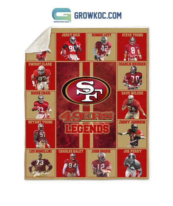 San Francisco 49ers NFL Legends In History Fleece Blanket Quilt