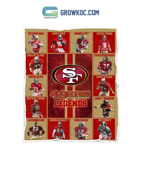 San Francisco 49ers NFL Legends In History Fleece Blanket Quilt