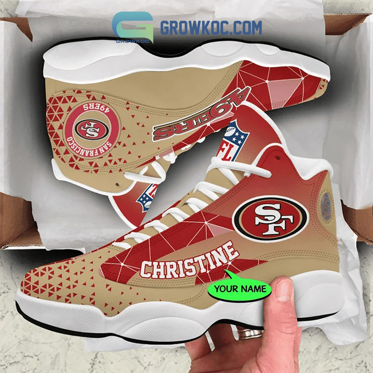 San Francisco 49ers NFL Personalized Air Jordan 13 Sport Shoes - Growkoc
