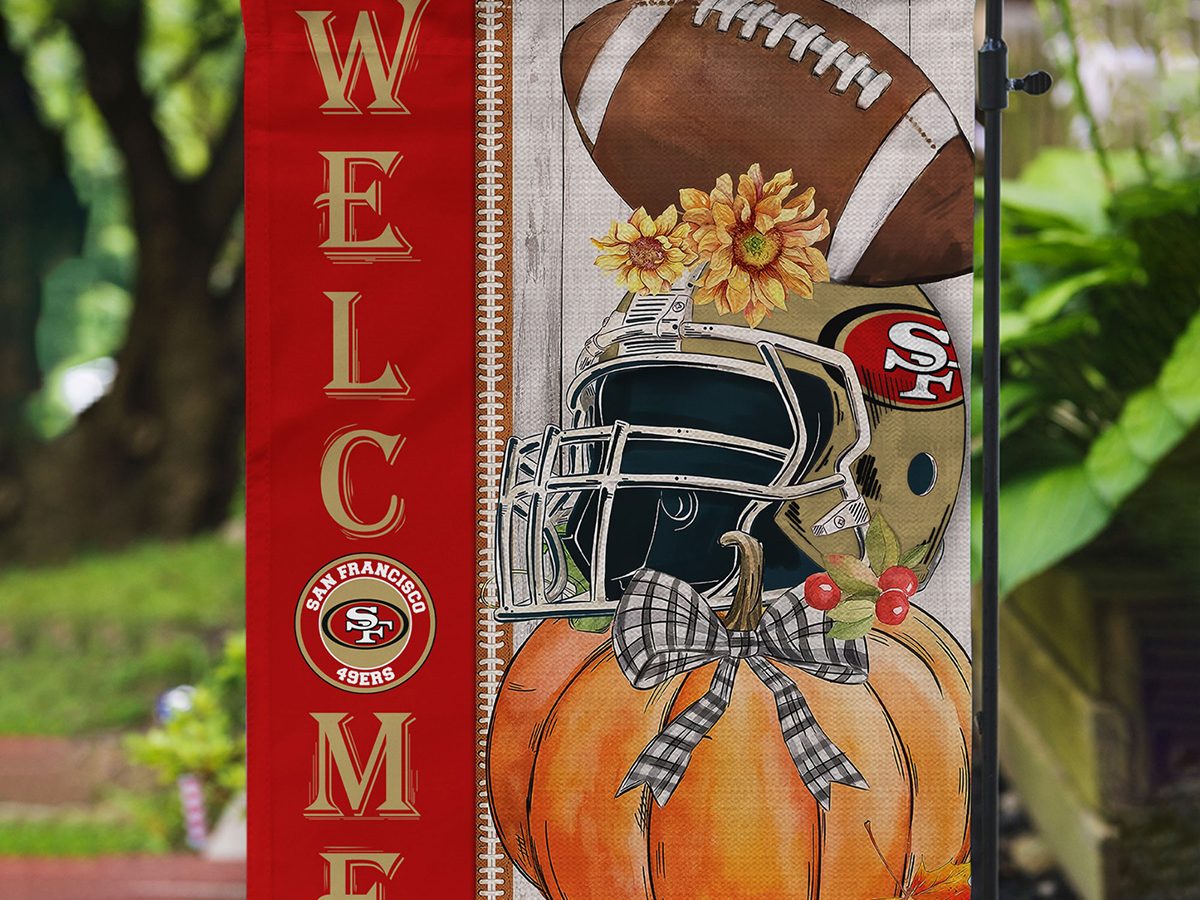 San Francisco 49ers NFL Welcome Fall Pumpkin Personalized House