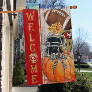 San Francisco 49ers NFL Welcome Fall Pumpkin Personalized House Garden Flag