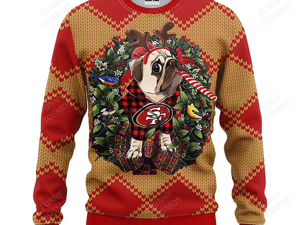 NFL Fans San Francisco 49ers Pub Dog Logo Ugly Christmas Sweater For Men  And Women - Banantees