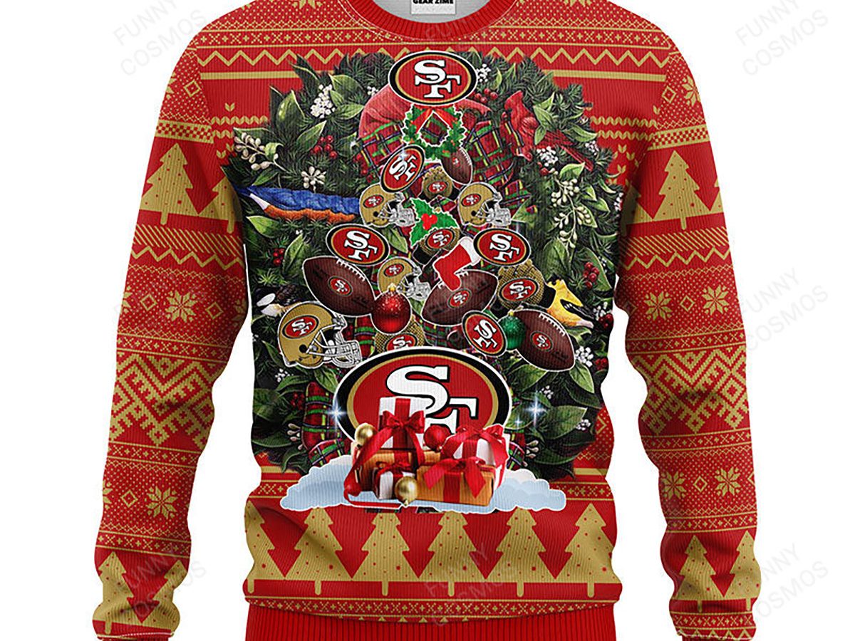 San Francisco 49ers Tree Ugly Christmas Fleece Sweater - Growkoc