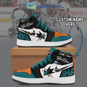San Jose Sharks NHL Personalized Air Jordan 1 Shoes